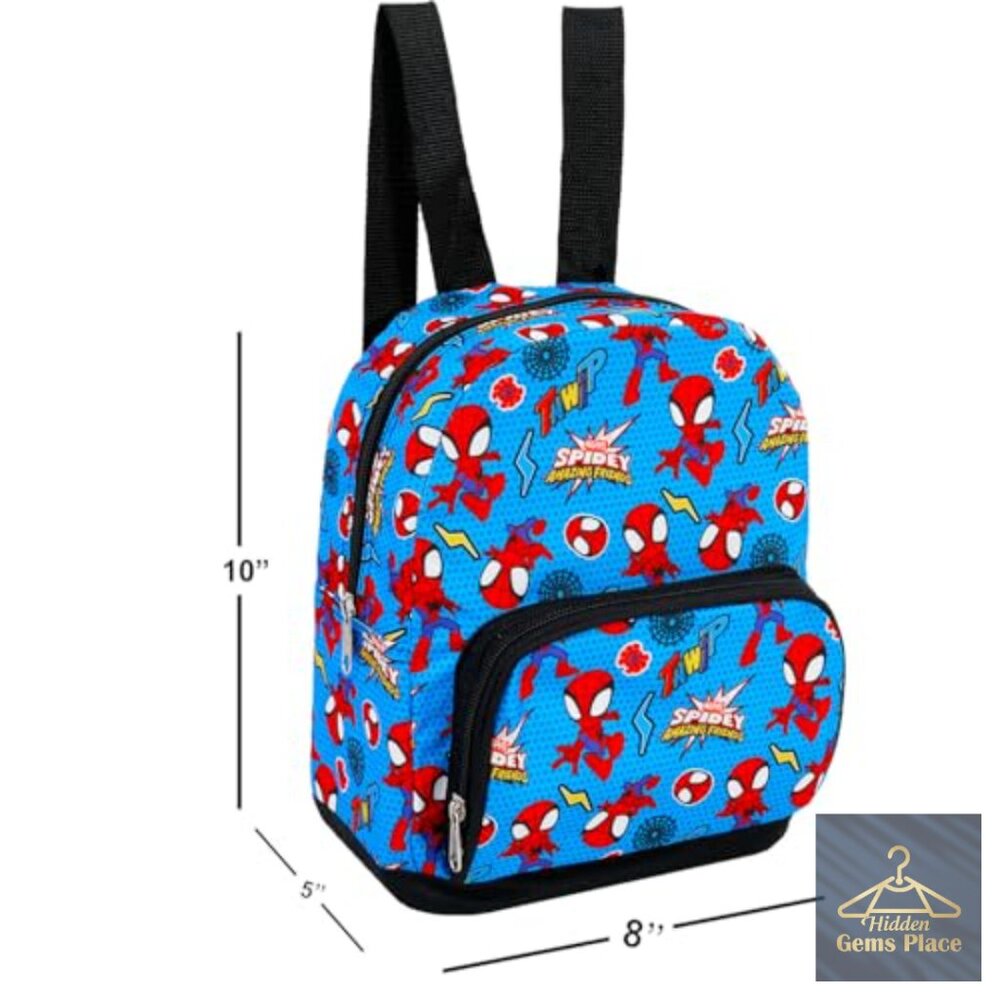 Spiderman Mini Backpack 10" Adjustable Straps Can… - image 3
